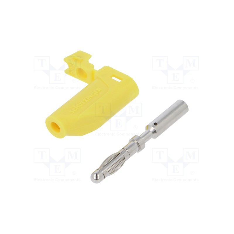 1 pcs x SCHu00dcTZINGER - FK 15 L NI / 1 / GE - Plug, 4mm banana, 16A, 33VAC, 70VDC, yellow, Max.wire diam: 4mm