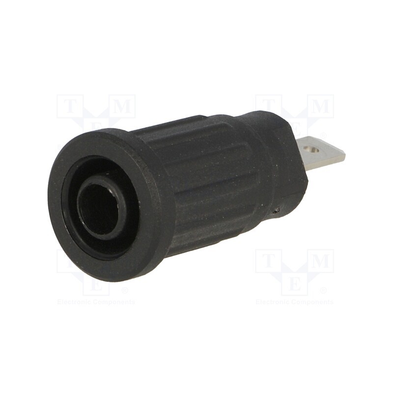 1 pcs x SCHu00dcTZINGER - SEPB 6451 NI / SW - Socket, 4mm banana, 24A, 1kV, black, nickel plated, 34mm, 5mΩ