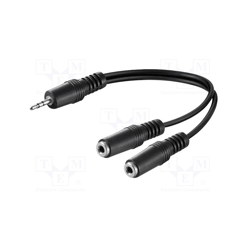 1 pcs x Goobay - 50464 - Cable, Jack 3.5mm 3pin socket x2,Jack 3.5mm 3pin plug, 0.2m