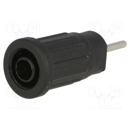 1 pcs x SCHu00dcTZINGER - SEPB 6449 NI / SW - Socket, 4mm banana, 24A, 1kV, black, nickel plated, 36.5mm, 5mΩ