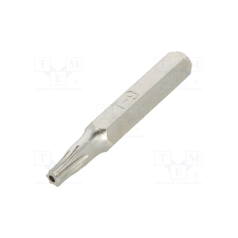 1 pcs x BETA - 12560054 - Screwdriver bit, Torx® with protection, T9H, Overall len: 27mm