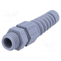 1 pcs x HELUKABEL - HT-K M12 RAL7001 - Cable gland, with strain relief, M12, 1.5, IP68, polyamide