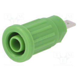 1 pcs x SCHu00dcTZINGER - SEPB 6451 NI / GN - Socket, 4mm banana, 24A, 1kV, green, nickel plated, 34mm, 5mΩ