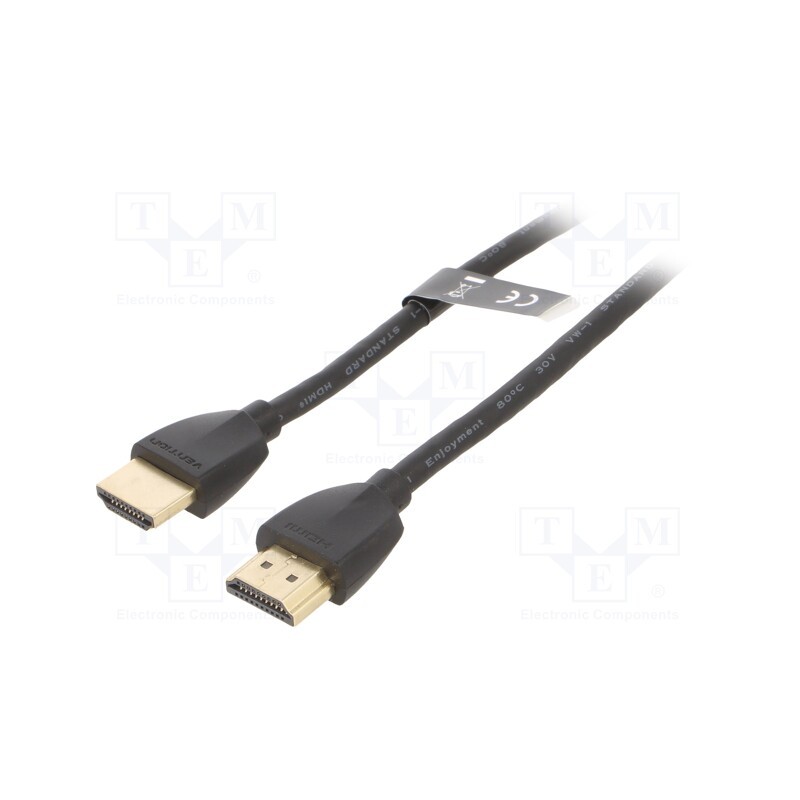 1 pcs x VENTION - AAIBH - Cable, HDMI 2.0, HDMI plug,both sides, PVC, 2m, black, 32AWG