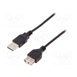 1 pcs x DIGITUS - AK-300200-018-S - Cable, USB 2.0, USB A socket,USB A plug, nickel plated, 1.8m