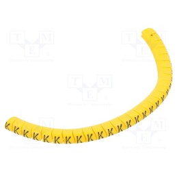 1 pcg x PARTEX - PA-10003PV40.K - Markers, Marking: K, 2.5÷5mm, PVC, yellow, -30÷60°C, leaded, PA-1