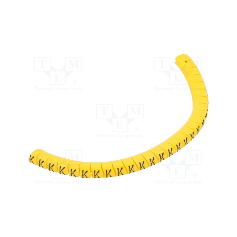 1 pcg x PARTEX - PA-10003PV40.K - Markers, Marking: K, 2.5÷5mm, PVC, yellow, -30÷60°C, leaded, PA-1