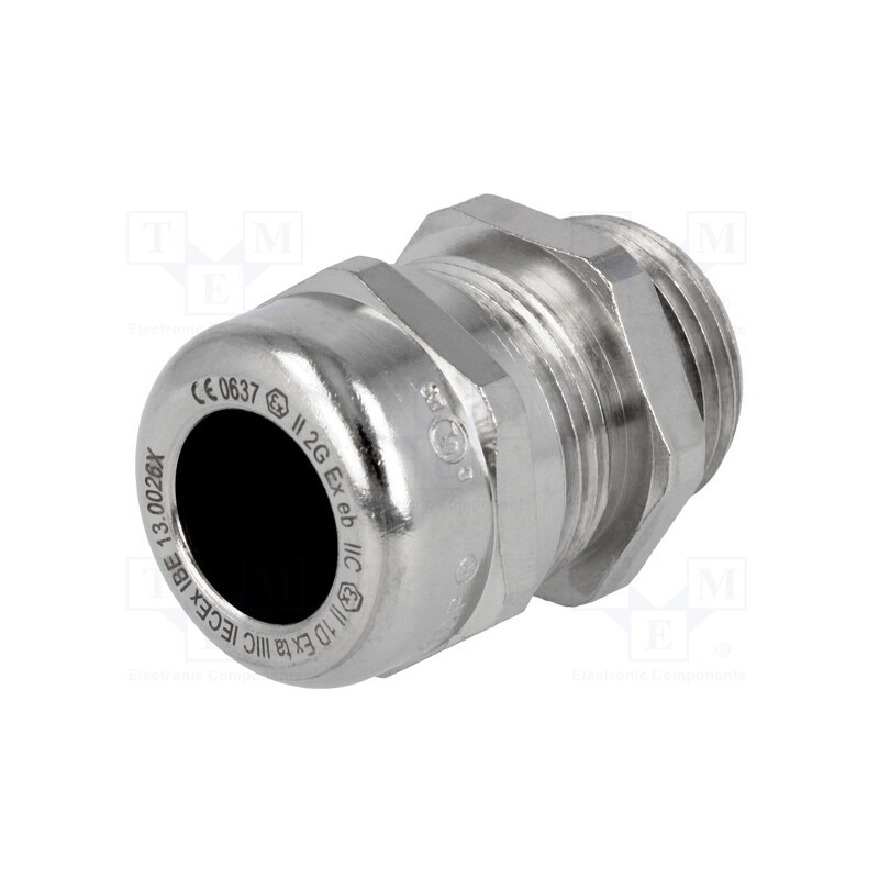 1 pcs x LAPP - 53112720 - Cable gland, M20, 1.5, IP68, brass, Body plating: nickel