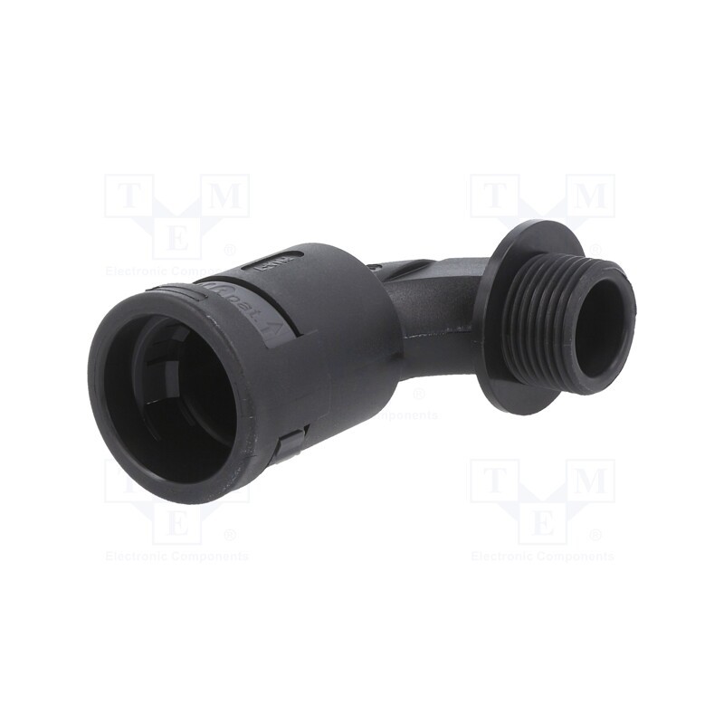 1 pcs x PMA - BVBD-M207GT - 90° angled connector, Thread: metric,outside, polyamide 6, black