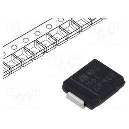 1 pcs x STMicroelectronics - SM15T6V8A - Diode: TVS, 1.5kW, 6.8V, 143A, unidirectional, SMC,