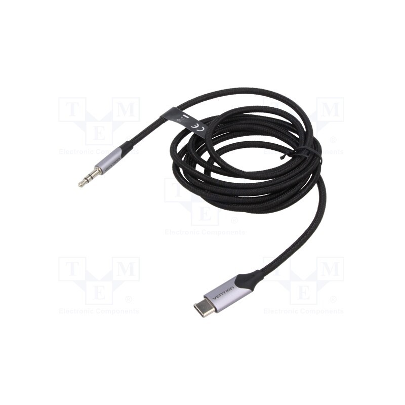 1 pcs x VENTION - BGKHG - Cable, Jack 3.5mm 3pin plug,USB C plug, nickel plated, 1.5m