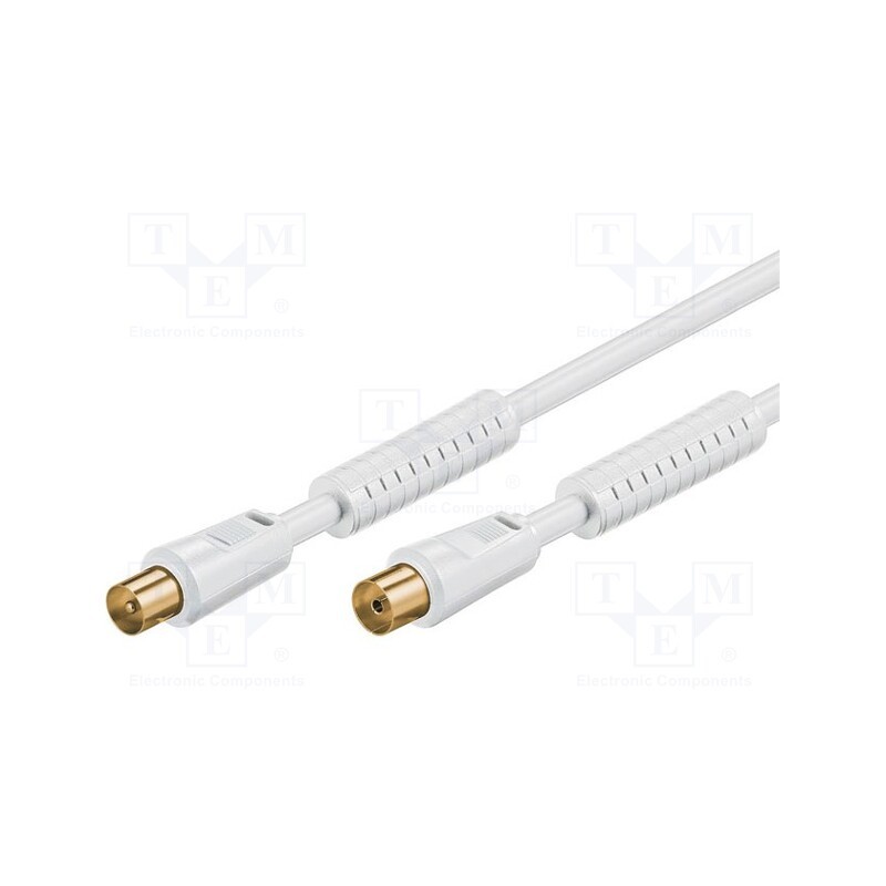 1 pcs x Goobay - 67276 - Cable, 75Ω, 1.5m, coaxial 9.5mm socket,coaxial 9.5mm plug, white