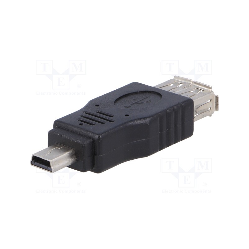 1 pcs x AKYGA - AK-AD-07 - Adapter, OTG,USB 2.0, USB A socket,USB B mini plug, black