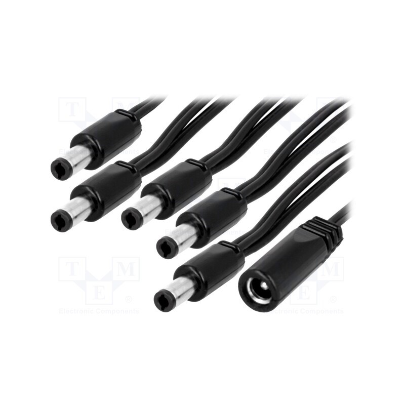 1 pcs x ESPE - DC.SPL.1000.0035 - Cable, 2x0.5mm2, DC 5,5/2,5 plug x5,DC 5,5/2,5 socket, straight