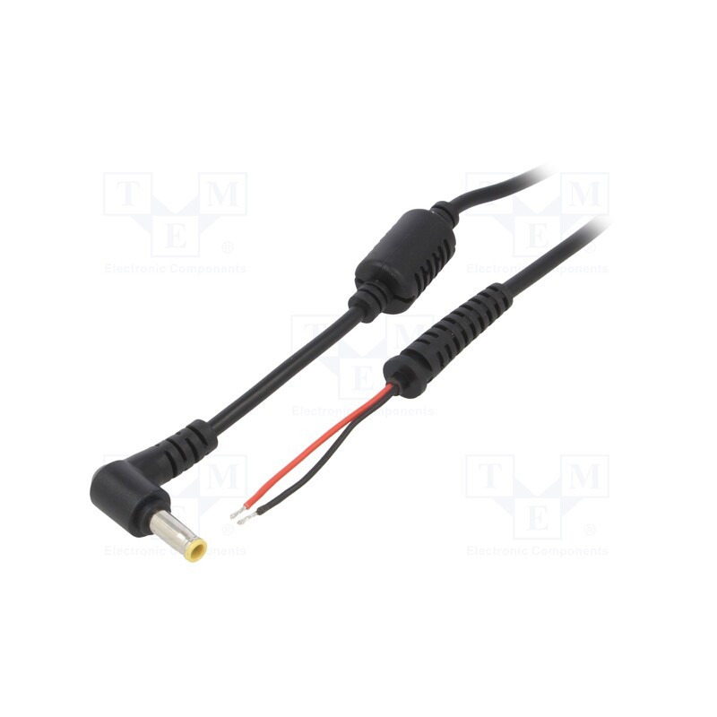 1 pcs x AKYGA - AK-SC-05 - Cable, 2x0.5mm2, wires,DC 5,5/3,0 plug, straight, black, 1.2m
