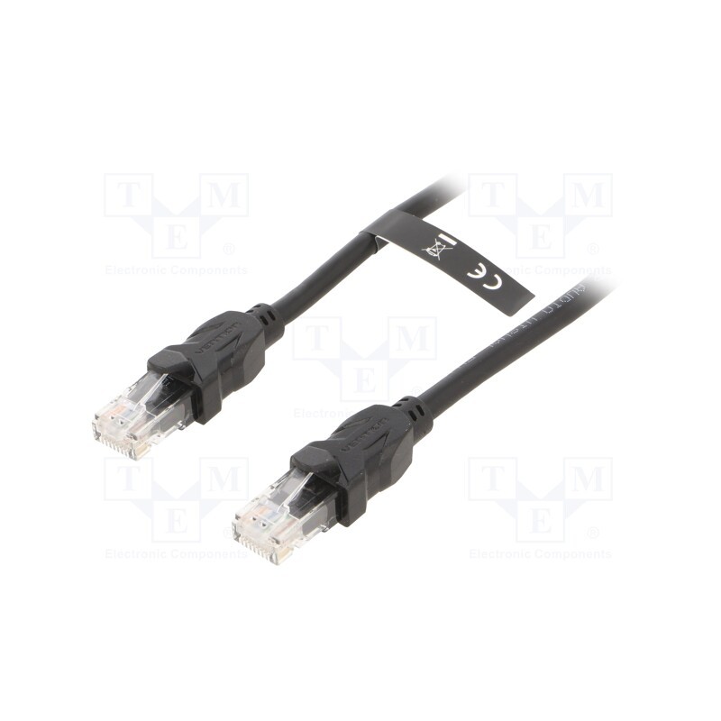 1 pcs x VENTION - IBBBL - Patch cord, U/UTP, 6, Cu, PVC, black, 10m, RJ45 plug,both sides