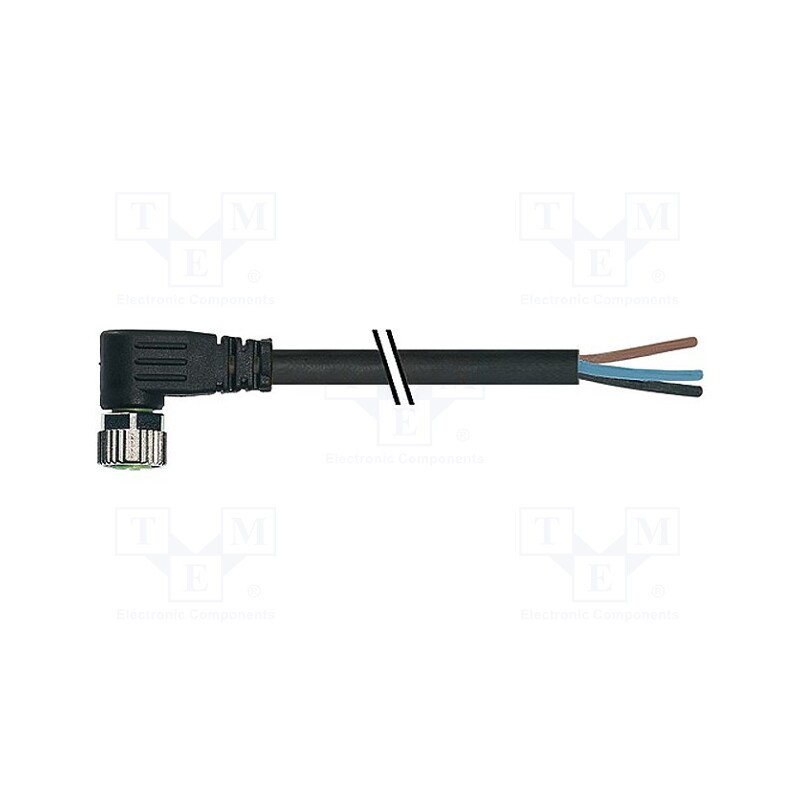 1 pcs x MURR ELEKTRONIK - 7000-08081-6300500 - Connection lead, M8, PIN: 3, angled, 5m, plug, 60VAC, 4A, -20÷85°C