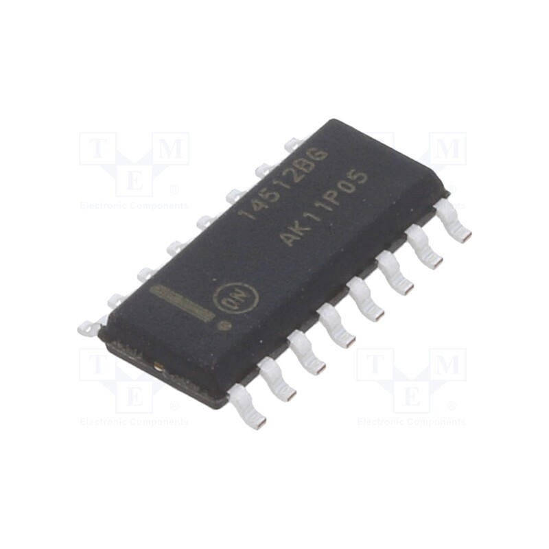 3 pcs x ONSEMI - MC14512BDR2G - IC: digital, data selector, Ch: 8, TTL, SMD, SO16, 3÷18VDC,
