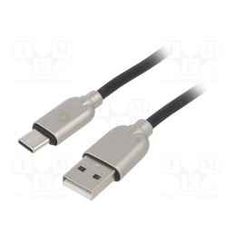 1 pcs x GEMBIRD - CC-USB2R-AMCM-1M - Cable, USB 2.0, USB A plug,USB C plug, gold-plated, 1m, black