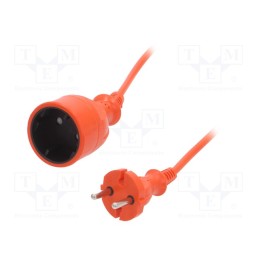 1 pcs x KEL - W-01527 - Extension lead, 2x1mm2, Sockets: 1, PVC, orange, 15m, 10A