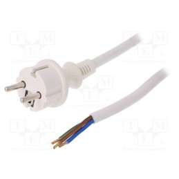 1 pcs x PLASTROL - W-98391 - Cable, 3x2.5mm2, CEE 7/7 (E/F) plug,wires,SCHUKO plug, PVC, 2m