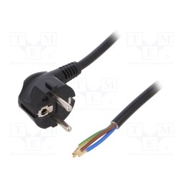 1 pcs x PLASTROL - W-98206 - Cable, 3G1.5mm2, CEE 7/7 (E/F) plug angled,wires,SCHUKO plug