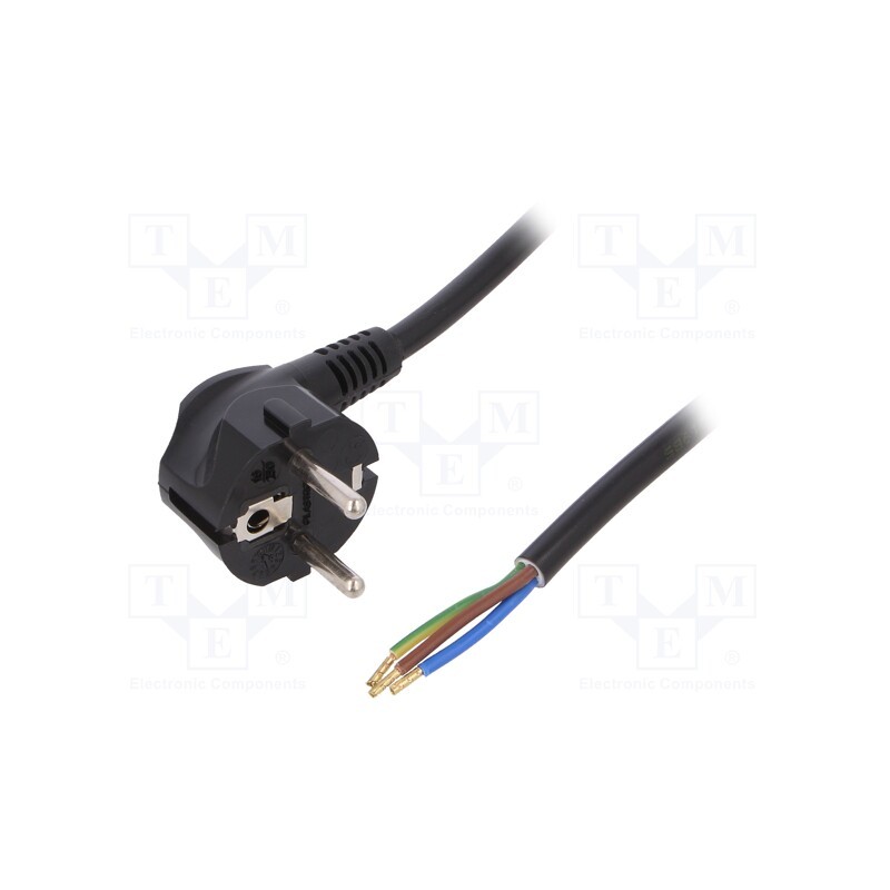1 pcs x PLASTROL - W-98206 - Cable, 3G1.5mm2, CEE 7/7 (E/F) plug angled,wires,SCHUKO plug