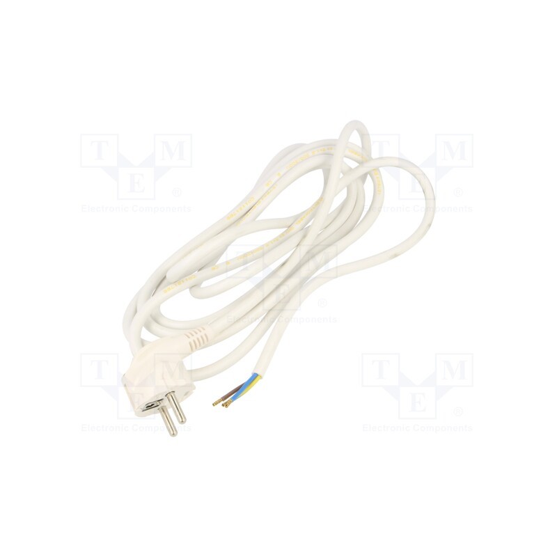 1 pcs x PLASTROL - W-97840 - Cable, 3x1.5mm2, CEE 7/7 (E/F) plug angled,wires, PVC, 3.5m, 16A