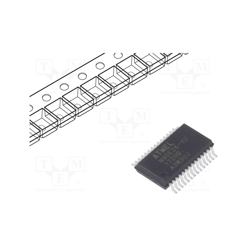 1 pcs x MICROCHIP TECHNOLOGY - ATM90E26-YU-R - IC: power detector, SPI,UART, SSOP28, 2.8÷3.6V