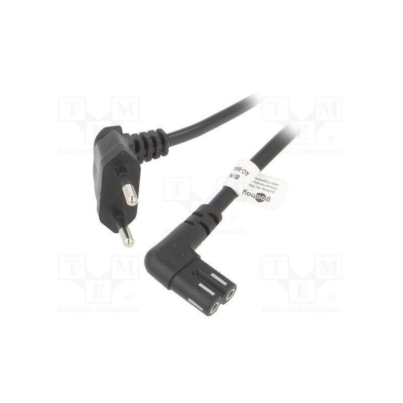 1 pcs x Goobay - 73021 - Cable, CEE 7/16 (C) plug angled,IEC C7 female angled, PVC, 5m