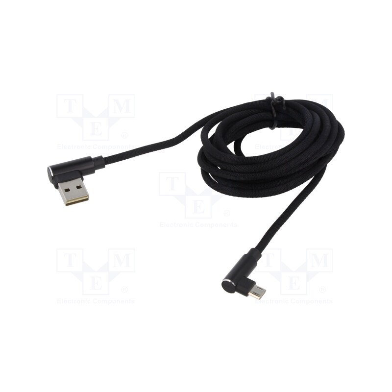 1 pcs x SAVIO - SAVKABELCL-163 - Cable, USB 2.0, USB A reversible angled plug,USB C plug, 1m