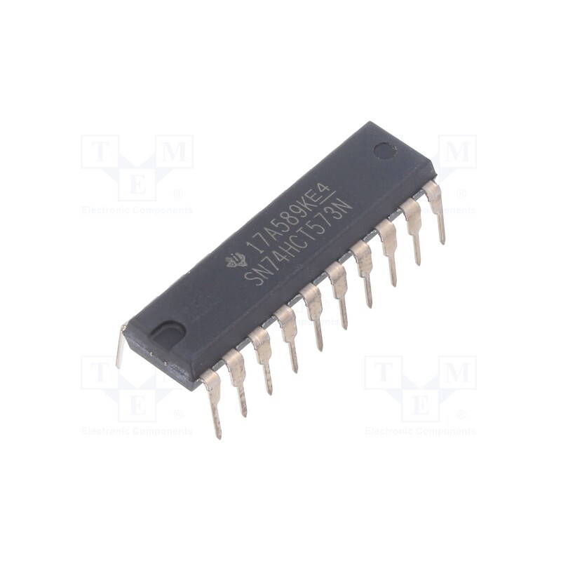 1 pcs x TEXAS INSTRUMENTS - SN74HCT573N - IC: digital, D-latch transparent, Ch: 8, CMOS,TTL, 4.5÷5.5VDC, THT