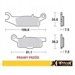 Ham prox pads yamaha yfm 550 grizzly 09 14 front