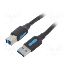 1 pcs x VENTION - COOBD - Cable, USB 3.0, USB A plug,USB B plug, nickel plated, 0.5m, black