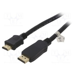 1 pcs x Goobay - 51958 - Cable, DisplayPort 1.1, DisplayPort plug,HDMI plug, PVC, 3m