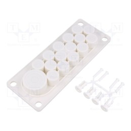 1 pcs x HT HI TECH POLYMERS - HTPC-16-TPE -AS - Multigate grommet, elastomer thermoplastic TPE, white, IP30