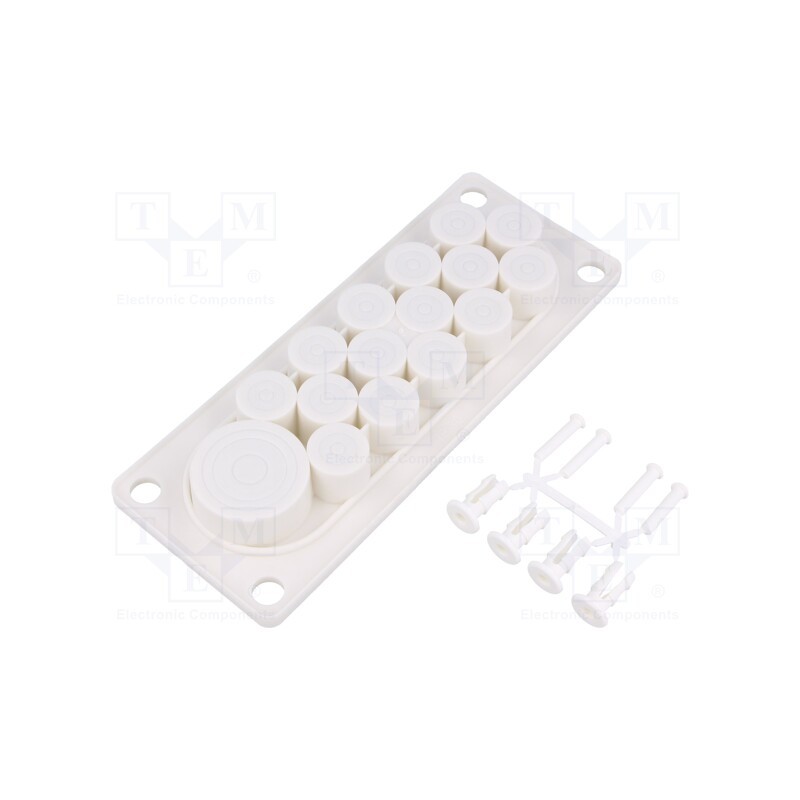 1 pcs x HT HI TECH POLYMERS - HTPC-16-TPE -AS - Multigate grommet, elastomer thermoplastic TPE, white, IP30