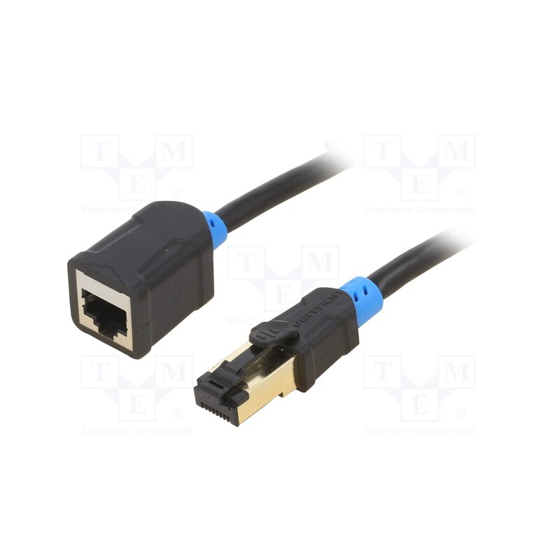 1 pcs x VENTION - IBLBH - Extender RJ45, S/FTP, 6, OFC, PVC, black, 2m, RJ45 socket,RJ45 plug