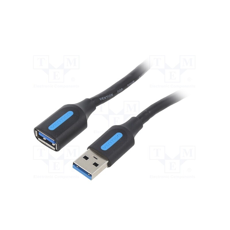 1 pcs x VENTION - CBHBI - Cable, USB 3.0, USB A socket,USB A plug, nickel plated, 3m, black