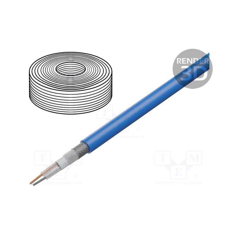 1 m x TASKER - C128 BLUE - Wire: microphone cable, 2x0.35mm2, blue, OFC, -15÷70°C, PVC
