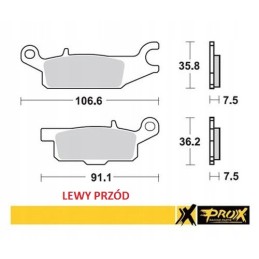 Ham Prox Pads Yamaha YFM 500 Grizzly 09 14 Front
