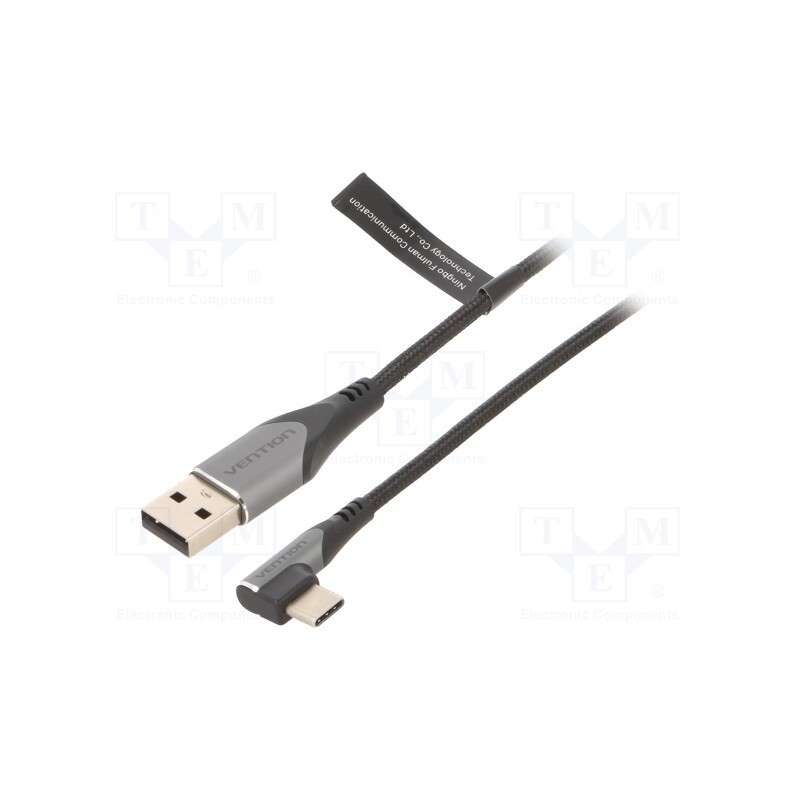 1 pcs x VENTION - COEHG - Cable, USB 2.0, USB A plug,USB C angled plug, nickel plated