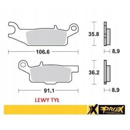 Ham Prox Pads Yamaha YFM 700 Grizzly 07 19 rear