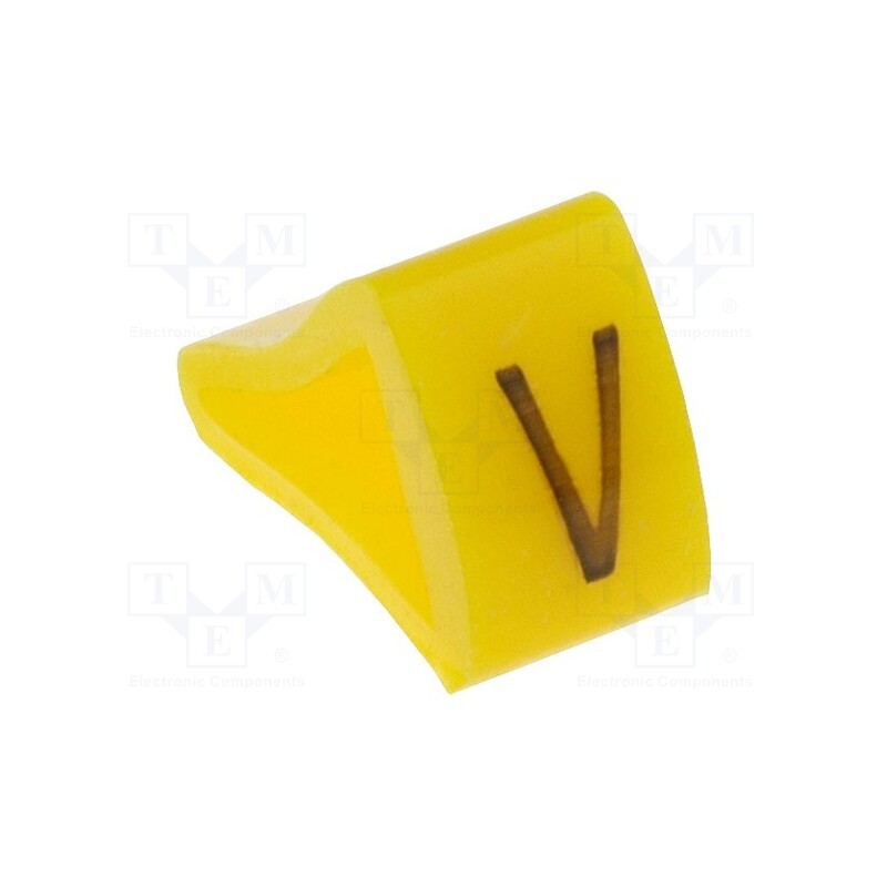 1 pcg x KURANT - MZ-1/V - Markers, Marking: V, 1.7÷3.5mm, H: 7mm, A: 6mm, -30÷100°C, leaded