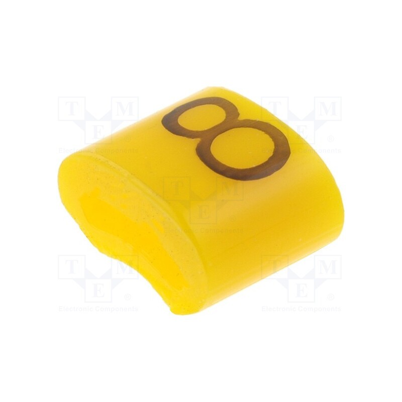 1 pcg x KURANT - MZ-0/8 - Markers, Marking: 8, 1.1÷2.5mm, H: 3mm, A: 6mm, -30÷100°C, leaded