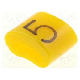 1 pcg x KURANT - MZ-0/5 - Markers, Marking: 5, 1.1÷2.5mm, H: 3mm, A: 6mm, -30÷100°C, leaded