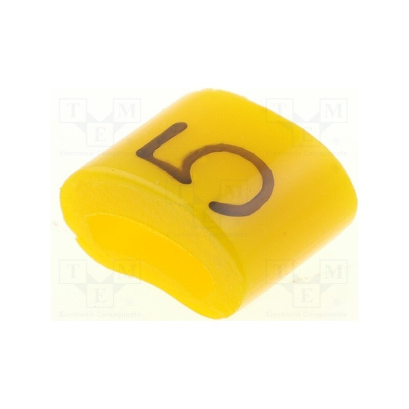 1 pcg x KURANT - MZ-0/5 - Markers, Marking: 5, 1.1÷2.5mm, H: 3mm, A: 6mm, -30÷100°C, leaded