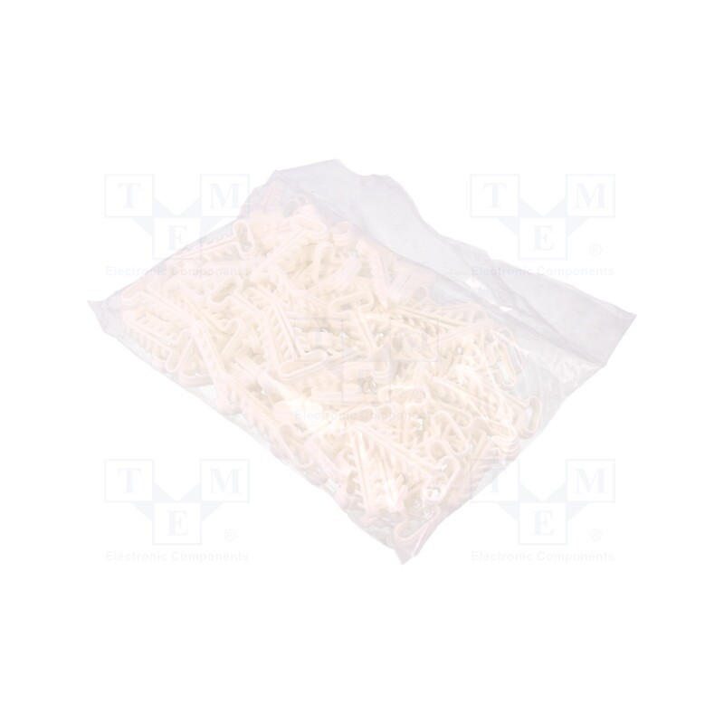 1 pcg x PAWBOL - H.7316 - Holder, white, for flat cable,YDYp 5x2,5, 100pcs, USMP 5, 6÷7mm