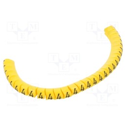 1 pcg x PARTEX - PA-10003PV40.4 - Markers, Marking: 4, 2.5÷5mm, PVC, yellow, -30÷60°C, leaded, PA-1