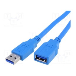 1 pcs x AMPHENOL - TCR-01513 - Cable, USB 3.0, USB A socket,USB A plug, nickel plated, 1.5m